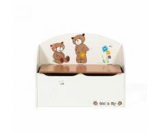 Coffre à jouets / banc en bois blanc LITLLE BEAR