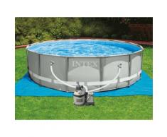 Piscine tubulaire ronde + échelle + filtre + tapis +bâche D427x122cm Gri SUMMER
