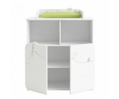 Commode avec plateau à langer en bois 2 niches 2 tiroirs H101cm JUNGLE
