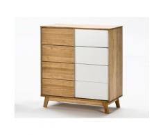 Commode en bois blanc scandinave 4 tiroirs L80cm CALY