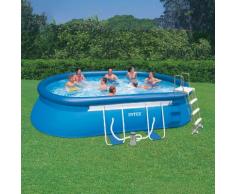 Piscine autoportante ovale 5.49x3.05 m + Epurateur + bâche + Tapis Bleu ELLISPE