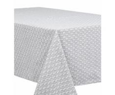 Nappe rectangulaire et 6 torchons Printemps coton fleurs Gris Absolument Maison