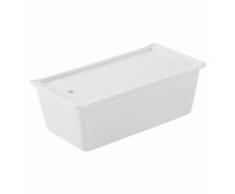 Terrine rectangulaire avec couvercle LES ESSENTIELS porcelaine blanc 19,7 x 10 x 6,6 cm Blanc Revol