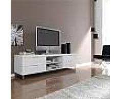 Meuble TV blanc laqué design JEREMY