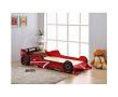 Lit voiture FORMULE 1 - 90x190cm - MDF rouge - LEDs