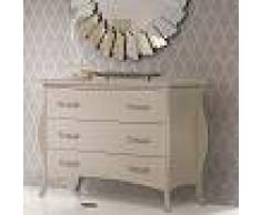 NOUVOMEUBLE Commode baroque beige laquée 3 tiroirs GINA