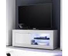 NOUVOMEUBLE Meuble tv 140 cm blanc laqué design FOCIA 2