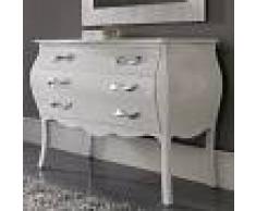 NOUVOMEUBLE Commode 3 tiroirs blanc laqué baroque ETNA