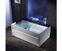 Distribain Baignoire balnéo rectangulaire Majorque U whirlpool 37 jets + cascade cervicales
