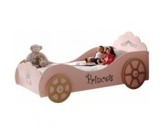 Lit enfant voiture princesse rose 90x200