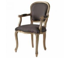 Fauteuil cabriolet en lin taupe Versailles