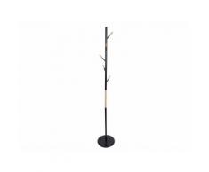 Porte-manteau en acier forme arbre noir et naturel FUSHION
