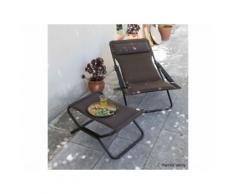 Chilienne toile Air Comfort TRANSABED + repose pieds taupe NEXT