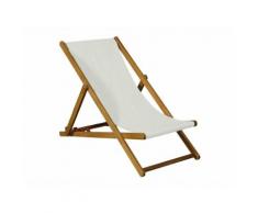 Chilienne de jardin pliantes en acacia couleur teck blanc (lot de 2) CENARI