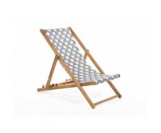 Chilienne de jardin pliante en acacia noir/blanc KARIN