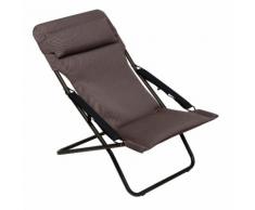 Chilienne multiposition pliante en acier et toile Air Comfort taupe TRANSABED