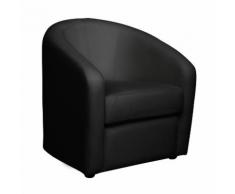Fauteuil cabriolet en cuir avec coussin noir déhoussable PUNGI