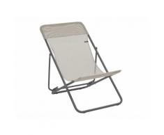 Chilienne multipositions pliante en acier et toile Batyline beige (lot de 2) MAXI TRANSAT