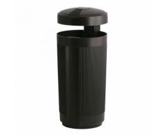 poubelle d'extérieur avec auvent 50l noir,
