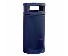 poubelle d'extérieur avec auvent 120l bleu,