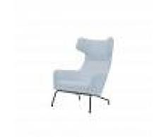 SOFT LINE Fauteuil HAVANA à oreilles en microfibre bleu ciel