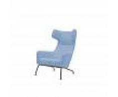 SOFT LINE Fauteuil HAVANA à oreilles en microfibre bleu
