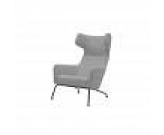 SOFT LINE Fauteuil HAVANA à oreilles en microfibre gris souris
