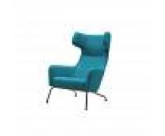 SOFT LINE Fauteuil HAVANA à oreilles en microfibre bleu azur