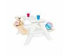 pinolino Table Pic Nic enfant Blanc/Naturel, en pin massif, Pinolino