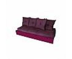 Cube Abc meubles - banquette cube 200 cm + futon + coussins prune