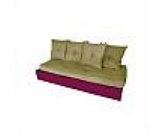 Cube Abc meubles - banquette cube 200 cm + futon + coussins sable prune