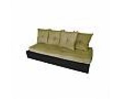 Cube Abc meubles - banquette cube 200 cm + futon + coussins sable noir