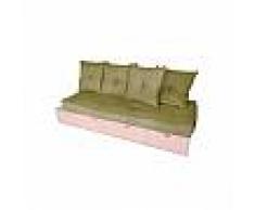 Cube Abc meubles - banquette cube 200 cm + futon + coussins sable rose pastel