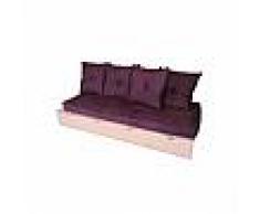 Cube Abc meubles - banquette cube 200 cm + futon + coussins prune rose pastel