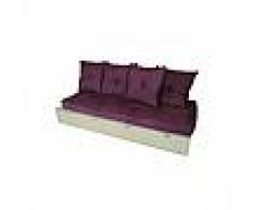 Cube Abc meubles - banquette cube 200 cm + futon + coussins moka prune