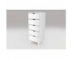 Abc meubles - chiffonnier 5 tiroirs viking scandinave bois blanc