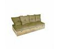Cube Abc meubles - banquette cube 200 cm + futon + coussins sable vernis naturel