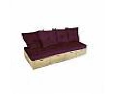 Cube Abc meubles - banquette cube 200 cm + futon + coussins prune brut