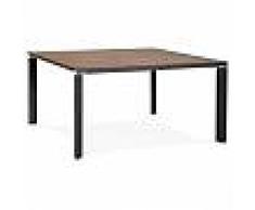 alter ego Table de réunion / bureau bench 'XLINE SQUARE' en bois finition Noyer et métal noir - 140x140 cm