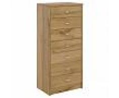 IDIMEX Commode chiffonnier DONIA, en mélaminé décor chêne sauvage