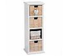 idimex Chiffonnier PIEMONT, 3 tiroirs et 1 panier, blanc