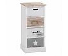idimex Chiffonnier SALVA, 4 tiroirs, blanc