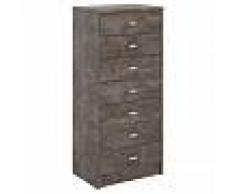 IDIMEX Commode chiffonnier DONIA, en mélaminé décor béton foncé