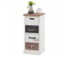 IDIMEX Chiffonnier LAGUNA avec 4 tiroirs, en bois blanc brun et noir