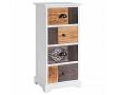 IDIMEX Chiffonnier TARA, 4 tiroirs, blanc et brun gris