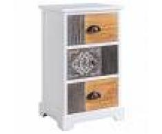 IDIMEX Chiffonnier TARA, 3 tiroirs, blanc et brun gris