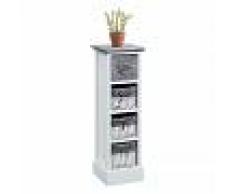 IDIMEX Chiffonnier FLOWER, 1 tiroir et 3 paniers, blanc