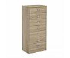 IDIMEX Commode chiffonnier DONIA, en mélaminé décor chêne sonoma