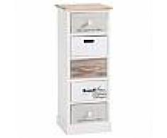 idimex Chiffonnier SALVA, 5 tiroirs, blanc