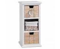 IDIMEX Chiffonnier PIEMONT, 2 tiroirs et 1 panier, blanc